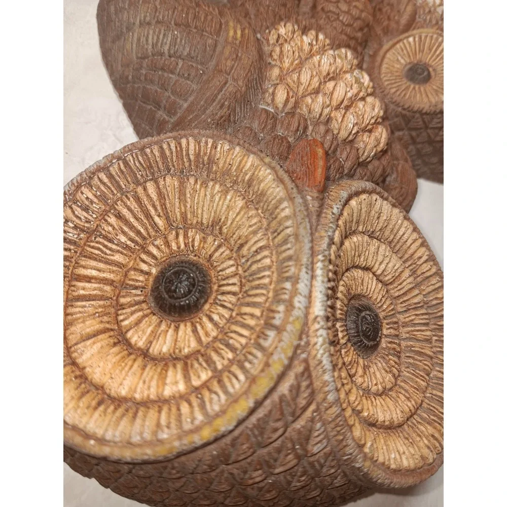 MCM Owl Foam Craft Family Perched 1981 Mid Century KITSCHY Wall Hanging